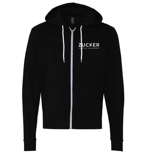 Zucker Jewish Academy Bella + Canvas Zipper Hoodie – Black